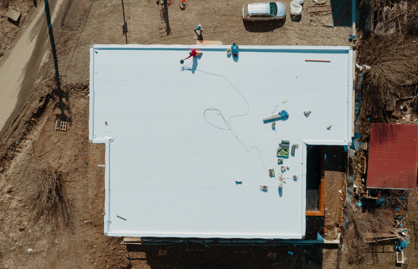 Flat, low-slope roof on a South Florida building